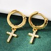 S925 Sterling Silver Micro Pave Clear Cubic Zirconia Hoop Earrings for Women EJEW-G427-01G-02-1