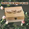 Rectangle Wooden Memory Keepsake Boxes with Lids CON-WH0101-027-7