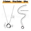 FIBLOOM 3Pcs 3 Colors Stainless Steel Pendant Necklaces Set NJEW-FI0001-57-2