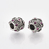 Antique Silver Plated Alloy European Beads X-MPDL-S067-16-2