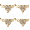 Beebeecraft 4Pcs Brass Micro Pave Clear Cubic Zirconia Brooch Findings FIND-BBC0002-79-1