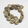 Natural Flat Round Dalmatian Jasper Beads Strands G-L246-11-2