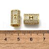 Brass Micro Pave Clear Cubic Zirconia European Beads ZIRC-I070-075G-2