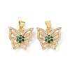 Brass Micro Pave Cubic Zirconia Pendants ZIRC-I063-44G-01-2