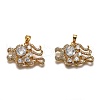 Brass Clear Cubic Zirconia Constellation Charms KK-J278-33G-B-1