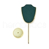 Bust Shaped Microfiber Necklace Display Stands with Golden Tone Aluminum Alloy Support ODIS-H006-01B-2
