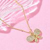 Brass Micro Pave Clear Cubic Zirconia Pendant Necklaces NJEW-D306-01G-A-5