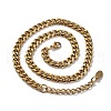 Ion Plating(IP) 304 Stainless Steel Diamond Cut Cuban Link Chain Necklace NJEW-D045-09G-2