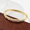 Brass Micro Pave Clear Cubic Zirconia Hinged Bangles for Women BJEW-K274-10G-3