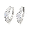 Brass Clear Cubic Zirconia Hoop Earrings EJEW-Q016-14P-3