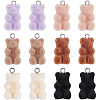 BENECREAT 12Pcs 6 Colors Opaque Flocky Resin Pendants RESI-BC0001-01-1