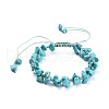 Adjustable Synthetic Turquoise(Dyed) Chip Beads Braided Bead Bracelets BJEW-JB04392-07-1