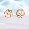 Brass Stud Earrings EJEW-D288-15G-4