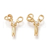 Brass Micro Pave Clear Cubic Zirconia Charms KK-F820-20G-1