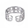 Non-Tarnish 304 Stainless Steel Star Open Cuff Ring RJEW-T023-03P-2