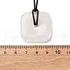 Natural Quartz Crystal Square Pendants Black PU Leather Cord Necklaces NJEW-K285-01A-5