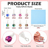 64Pcs 8 Styles Glass & Alloy Pendants PALLOY-TA00177-14