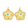 Translucent Evil Eye Resin Pendants KK-M219-22G-06-1