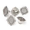 Vintage Adjustable Iron Flower Finger Ring Components Alloy Cabochon Bezel Settings PALLOY-O036-03AS-5