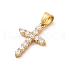 304 Stainless Steel Cubic Zirconia Pendants STAS-C102-01C-G-2
