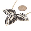 MIYUKI Japanese Seed Braided Leaf Pendant Necklace with Satellite Chains NJEW-MZ00017-4
