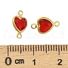 Brass Pave K9 Glass Connector Charms KK-Q059-03B-G-3