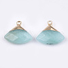 Electroplate Natural White Jade Pendants X-G-T112-04F-2