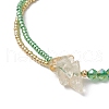 Faceted Bicone Glass with Round Glass Seed Beads Braided Bead Bracelets BJEW-MZ00164-02-4
