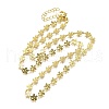Brass Flower Link Chain Necklaces NJEW-M108-25G-2