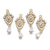Brass Micro Pave Cubic Zirconia Links X-KK-R111-041-B01-1