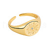 Flat Round with Sun Pattern Brass Cuff Rings FS-WGA9DBD-01-4