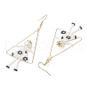 2Pair Girl with Triangle Brass Glass Seed Beads Dangle Earrings EJEW-MZ00453-6