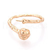 Brass Cuff Ring Settings KK-T076-42G-2