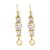Brass Clear Cubic Zirconia Stud Earring Findings KK-A238-02C-G-1