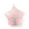 Natural Rose Quartz Pendants G-D458-04P-01-RS-2