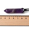 Natural & Synthetic Mixed Gemstone Faceted Bullet Pendant Waxed Cord Necklaces NJEW-Q030-01A-3