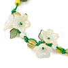 Flower Synthetic Citrine  Braided Bracelets for Women BJEW-TA00625-03-3
