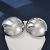 Brass Half Round Stud Earrings EJEW-Z125-01P-2