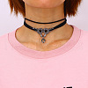 Alloy & Resin Snake Pendant Faux Suede Choker Double Layer Necklaces for Women FS-WGB9EBF-01-1