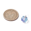 Transparent Spray Paint Glass Pendants PALLOY-JF03496-02-2