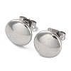 Non-Tarnish 304 Stainless Steel Flat Round Ear Studs for Women EJEW-P234-08P-1