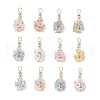 12Pcs Flower Transparent Acrylic Pendants PALLOY-JF03895-1