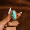 Exaggerated Antique Style Synthetic Turquoise Adjustable Rings for Women XG9557-2-1