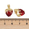 Brass Glass Charms KK-C095-04G-3