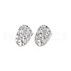 Crystal Rhinestone Oval with Star Stud Earrings EJEW-N097-001P-1