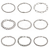 Unisex 304 Stainless Steel Chain Bracelets BJEW-TA0001-05P-1