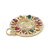 Brass Colorful Cubic Zirconia Pendants KK-E068-VA057-2-3