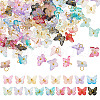 HOBBIESAY 100Pcs Transparent Glass Butterfly Charms FIND-HY0003-79-1