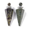 Natural & Synthetic Mixed Gemstone Faceted Cone Openable Perfume Bottle Big Pendants G-L524-18P-2