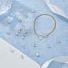 SUPERFINDINGS 16Pcs 4 Styles Brass Pave Clear Cubic Zirconia Connector Charms KK-FH0007-30-5